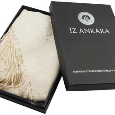 Boncuk ve Nakış İşlemeli Sof Dokuma Fular