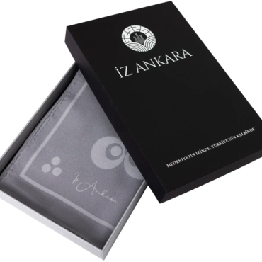 Çintemani Desenli İpek Şal | Gri – Bej