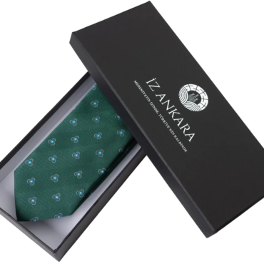 Çintemani İpek Kravat | Gümüş – Yeşil