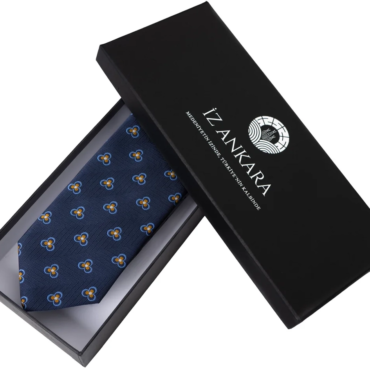 Çintemani Motifli İpek Kravat | Mavi & Lacivert