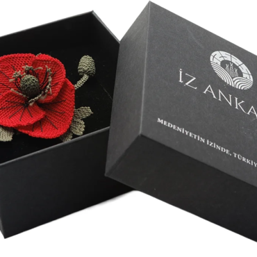 Gelincik Çiçeği Broş – Nallıhan İğne Oyası