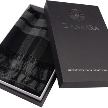 Gri Ekoseli Sof Dokuma Şal