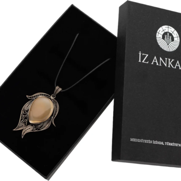 Sarı Damla Agat Gümüş Kolye